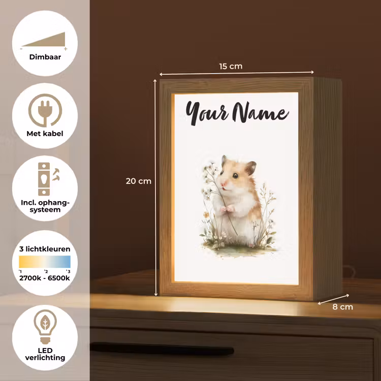 Hamster - Bloemen Light Box met kabel (Kinderlampje) klein -USP_NL