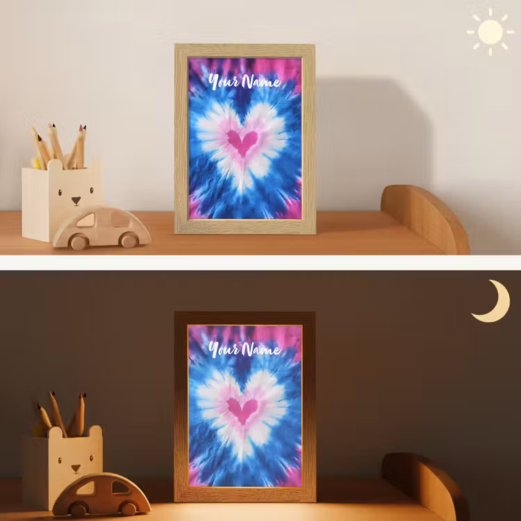Hartje - Blauw - Tie Dye Light Box met kabel (Kinderlampje) klein -sfeer3_kind