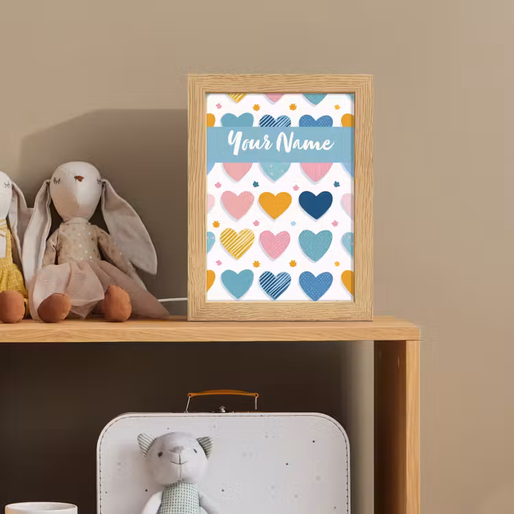 Hartjes - Pastel - Patroon Light Box met kabel (Kinderlampje) klein -sfeer2_kind