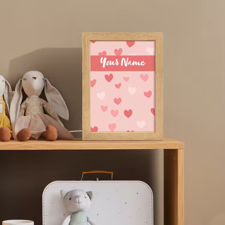 Hartjes - Patroon - Roze Light Box met kabel (Kinderlampje) klein -sfeer2_kind