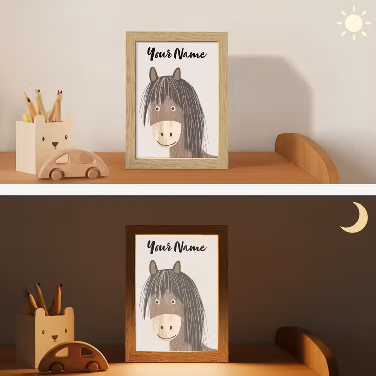 Paard - Dier - Pastel kleuren - Paarden Light Box met kabel (Kinderlampje) klein -sfeer3_kind