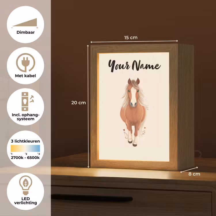Paard - Galop - Bruin Light Box met kabel (Kinderlampje) klein -USP_NL