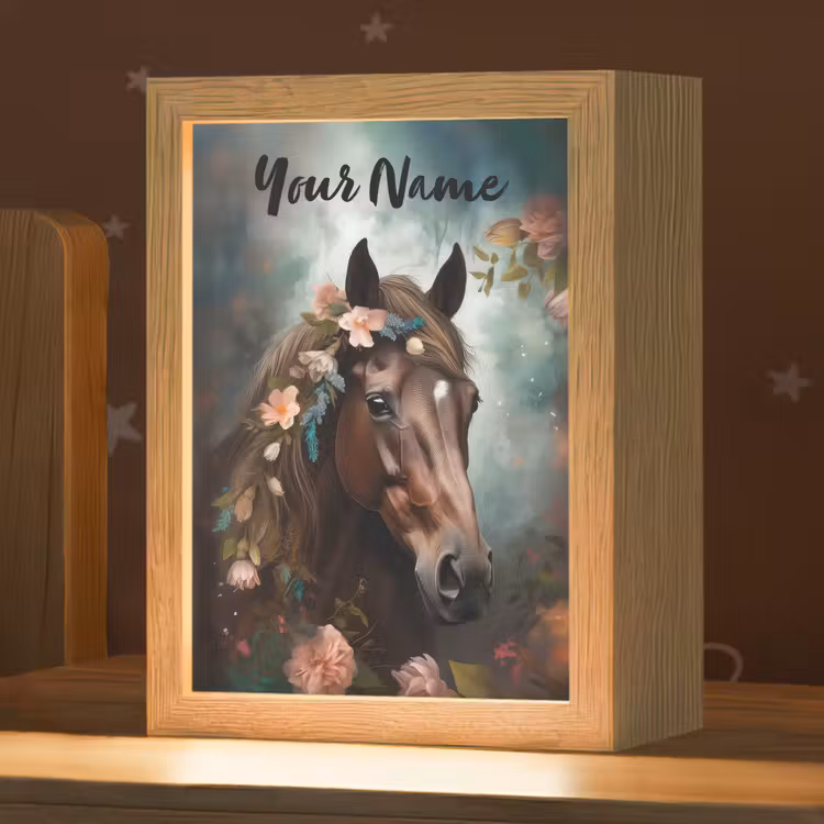 Paard - Natuur - Bloemen - Dieren - Bos Light Box met kabel (Kinderlampje) klein -zzz_3d_website
