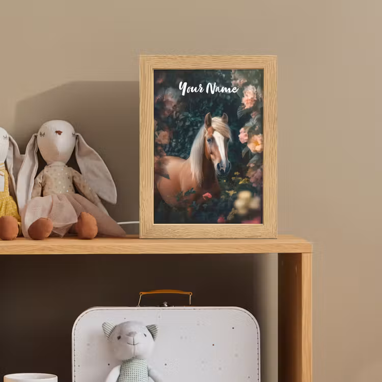 Paard - Natuur - Bloemen - Bos - Dieren Light Box met kabel (Kinderlampje) klein -sfeer2_kind