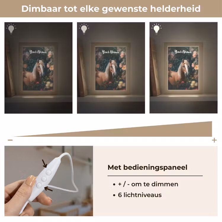 Paard - Natuur - Bloemen - Bos - Dieren Light Box met kabel (Kinderlampje) klein -USP_dimbaarNL