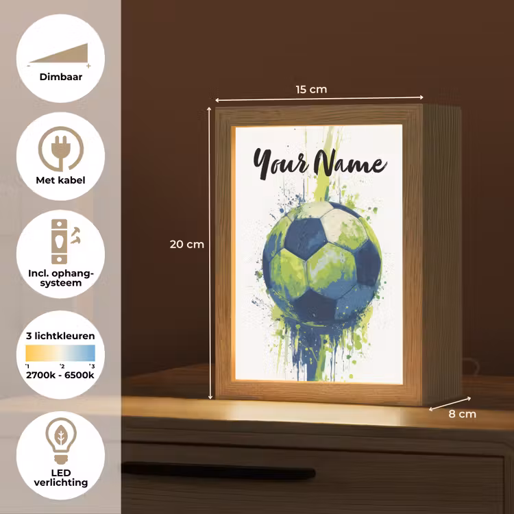 Illustratie - Abstract - Voetbal - Verfspatten Light Box met kabel (Kinderlampje) klein -USP_NL