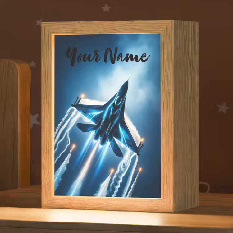 Straaljager - Blauw - Jongens Light Box met kabel (Kinderlampje) klein -zzz_3d_website