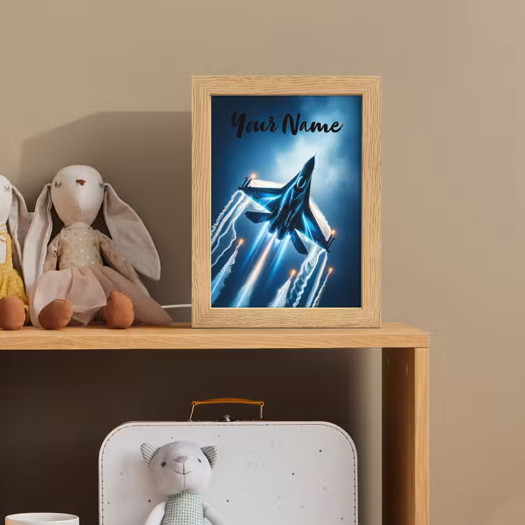Straaljager - Blauw - Jongens Light Box met kabel (Kinderlampje) klein -sfeer2_kind
