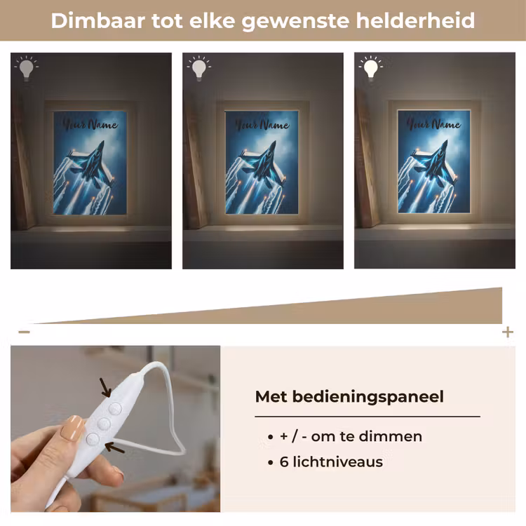 Straaljager - Blauw - Jongens Light Box met kabel (Kinderlampje) klein -USP_dimbaarNL