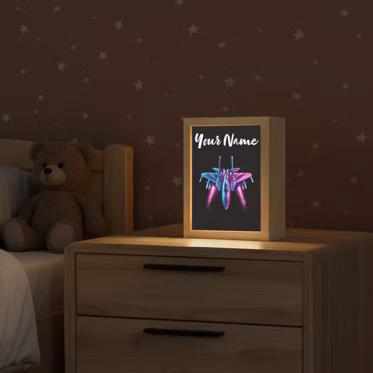 Straaljager - Blauw - Kleuren - Jongens - Zwart Light Box met kabel (Kinderlampje) klein -sfeer1_kind