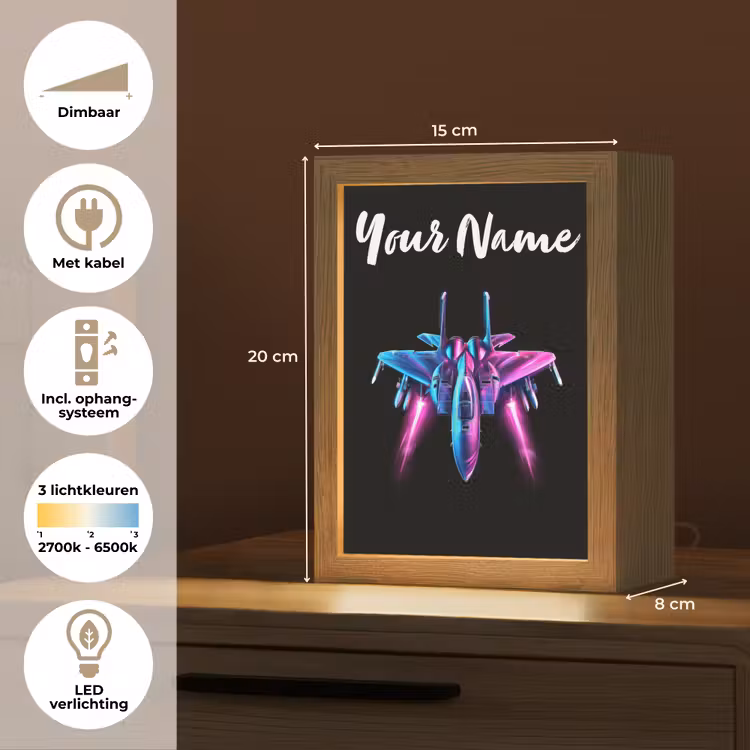 Straaljager - Blauw - Kleuren - Jongens - Zwart Light Box met kabel (Kinderlampje) klein -USP_NL