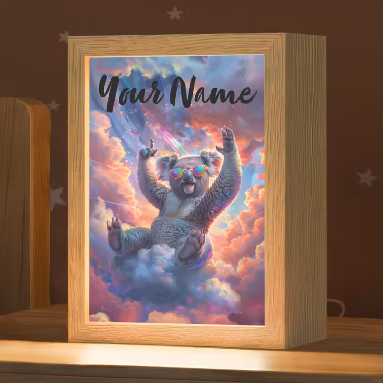 Koala - Dier - Zonnebril - Wolken Light Box met kabel (Kinderlampje) klein -zzz_3d_website