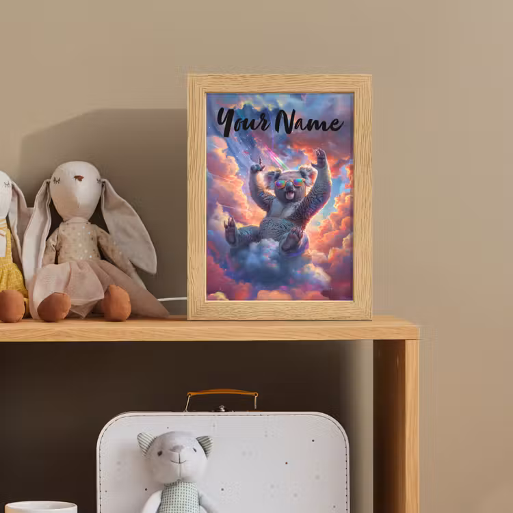 Koala - Dier - Zonnebril - Wolken Light Box met kabel (Kinderlampje) klein -sfeer2_kind