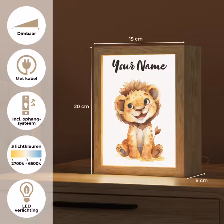 Leeuw - Baby dier Light Box met kabel (Kinderlampje) klein -USP_NL