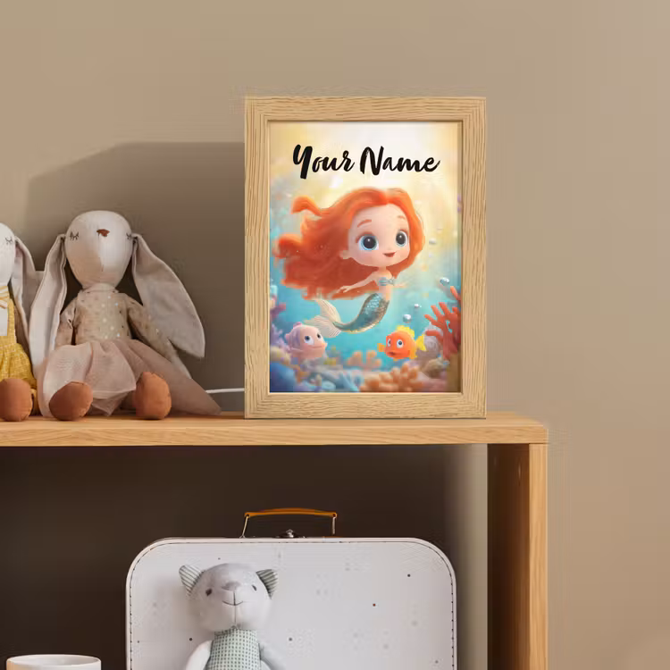 Zeemeermin - Vissen - Koraal Light Box met kabel (Kinderlampje) klein -sfeer2_kind