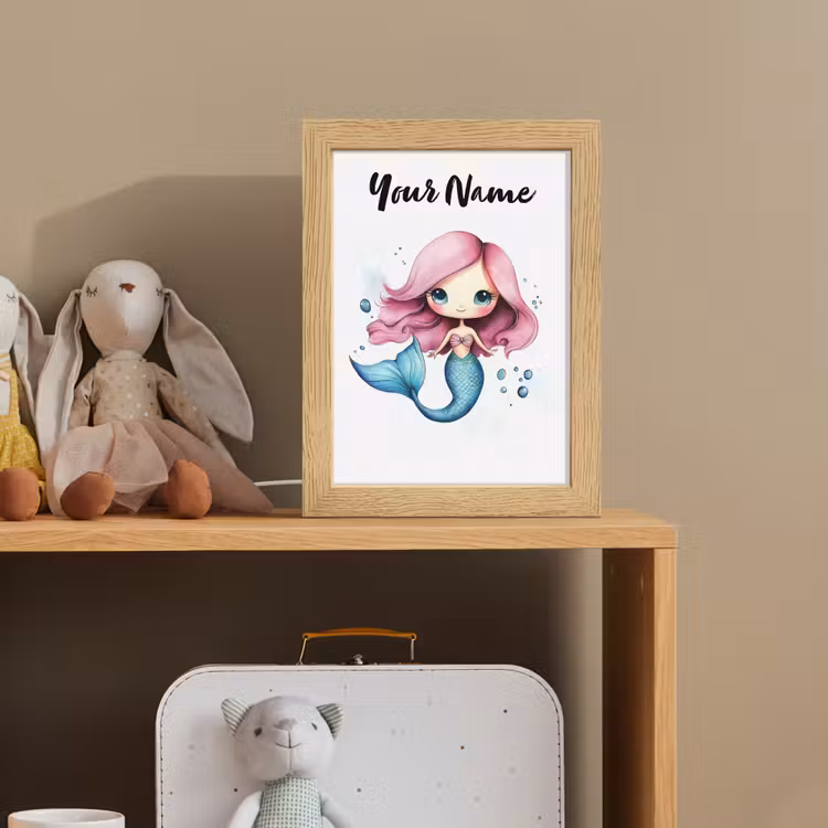 Zeemeermin - Roze Light Box met kabel (Kinderlampje) klein -sfeer2_kind