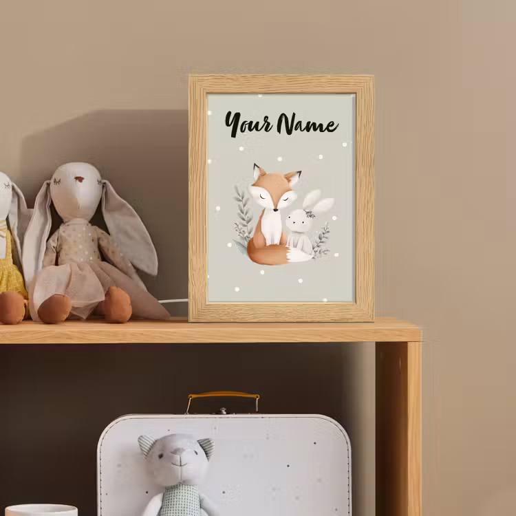 Minimalistisch - Dieren - Bladeren - Stippen Light Box met kabel (Kinderlampje) klein -sfeer2_kind