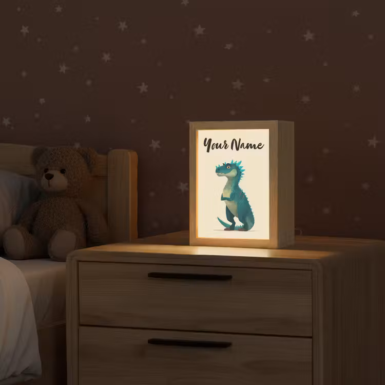 Minimalistisch - Stekels - Blauw Light Box met kabel (Kinderlampje) klein -sfeer1_kind