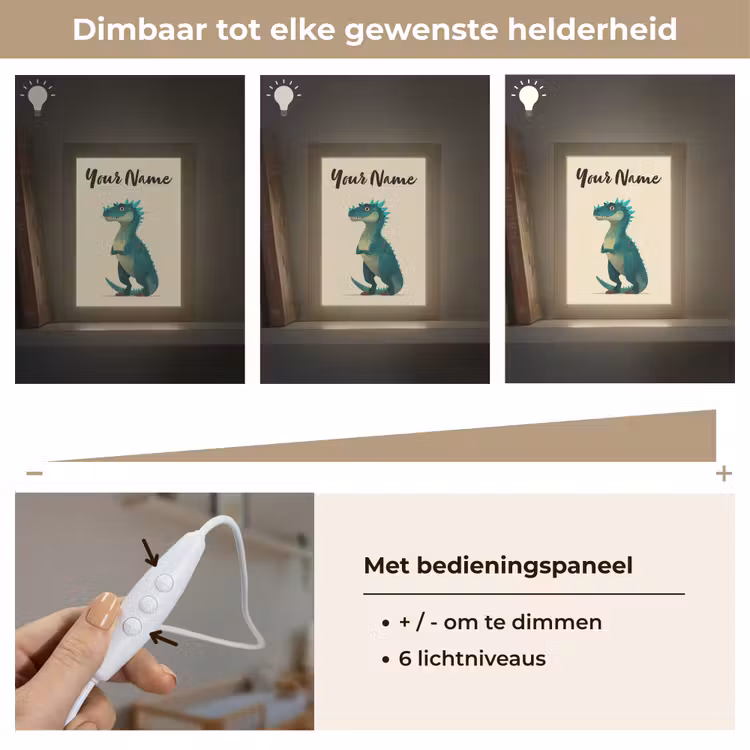 Minimalistisch - Stekels - Blauw Light Box met kabel (Kinderlampje) klein -USP_dimbaarNL