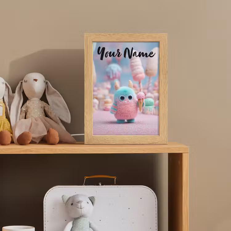 Monster - Pastel - Roze - Snoep Light Box met kabel (Kinderlampje) klein -sfeer2_kind