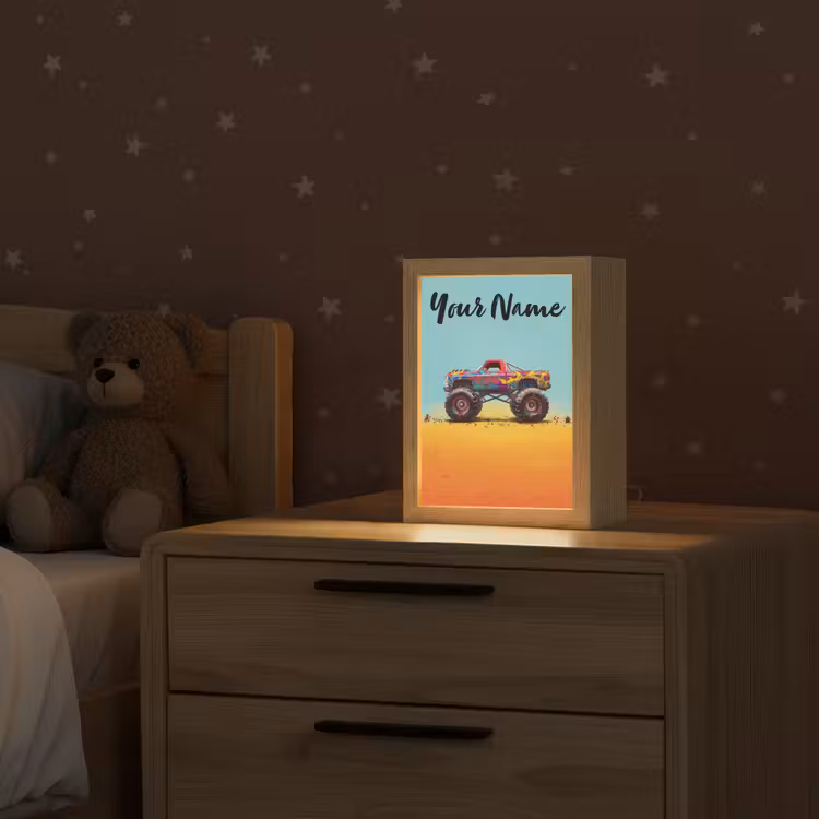 Monstertruck - Graffiti - Jongens - Auto Light Box met kabel (Kinderlampje) klein -sfeer1_kind