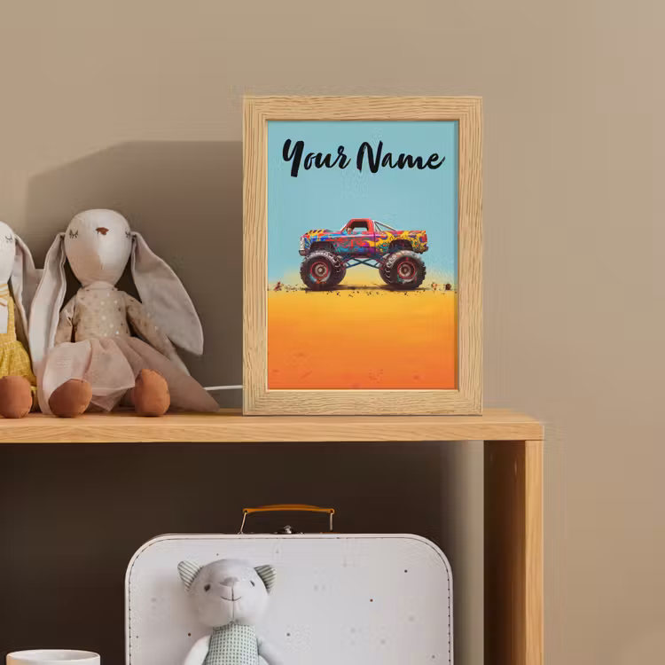 Monstertruck - Graffiti - Jongens - Auto Light Box met kabel (Kinderlampje) klein -sfeer2_kind