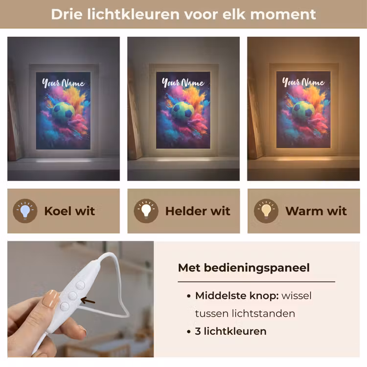 Neon - Bal - Kleurrijk Light Box met kabel (Kinderlampje) klein -USP_lichtkleurNL