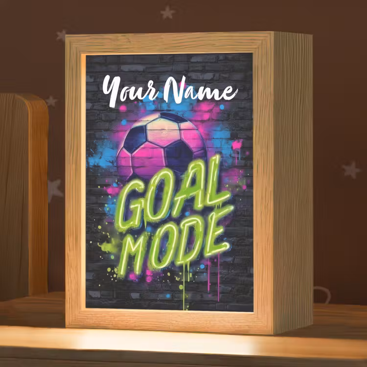 Neon - Graffiti - Voetbal - Kleurrijk Light Box met kabel (Kinderlampje) klein -zzz_3d_website