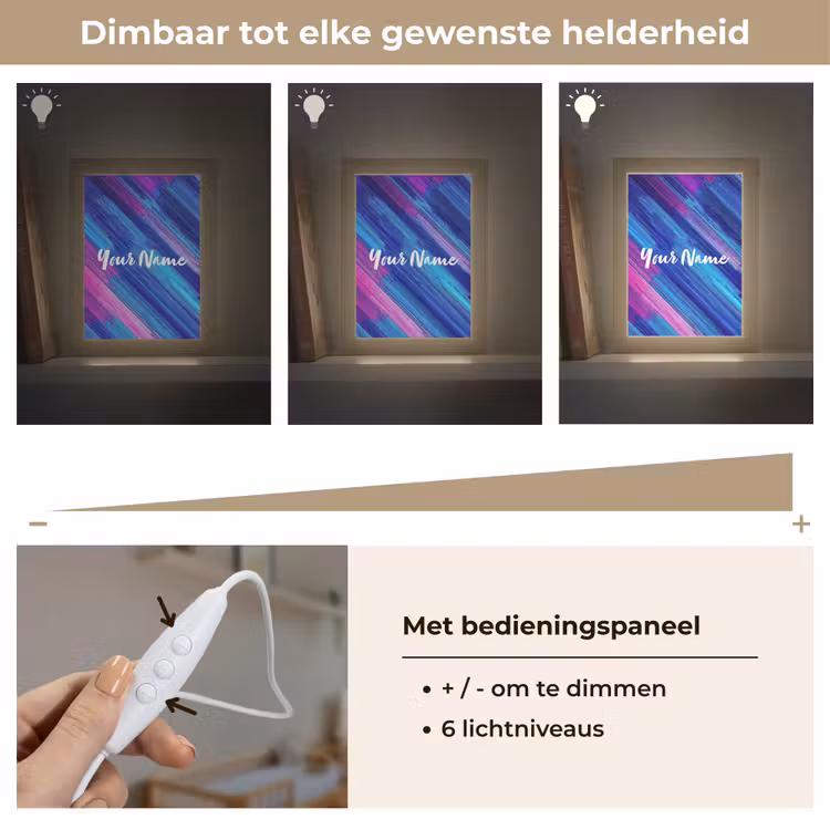 Neon - Strepen - Abstract - Blauw - Roze Light Box met kabel (Kinderlampje) klein -USP_dimbaarNL