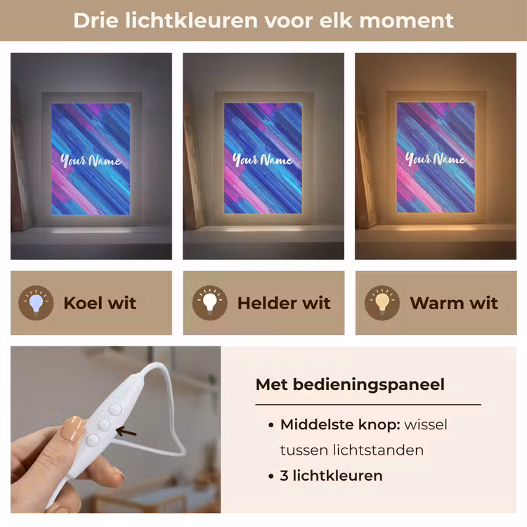 Neon - Strepen - Abstract - Blauw - Roze Light Box met kabel (Kinderlampje) klein -USP_lichtkleurNL