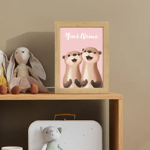 Otters - Glimlach - Bruin Light Box met kabel (Kinderlampje) klein -sfeer2_kind