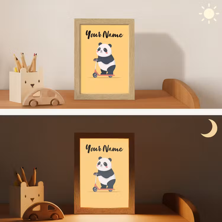Panda - Step - Geel Light Box met kabel (Kinderlampje) klein -sfeer3_kind
