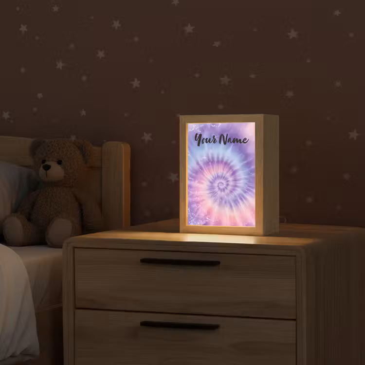 Pastel - Paars - Spiraal - Marmer Light Box met kabel (Kinderlampje) klein -sfeer1_kind