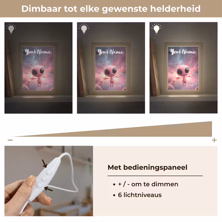Roze - Alien - Planeten - Ruimte Light Box met kabel (Kinderlampje) klein -USP_dimbaarNL