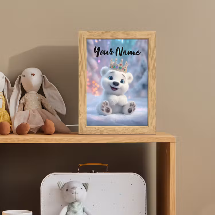 Ijsbeer - Kroon - Winter Light Box met kabel (Kinderlampje) klein -sfeer2_kind