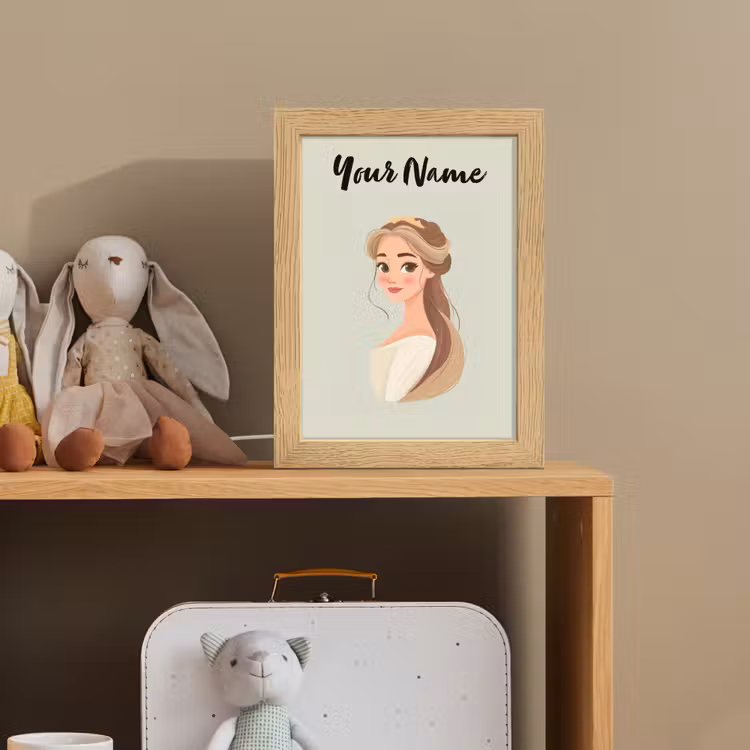 Prinses - Bruin - Haar - Kroon Light Box met kabel (Kinderlampje) klein -sfeer2_kind