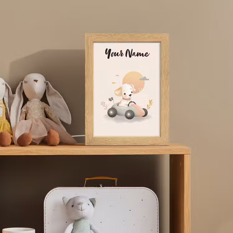 Puppy - Oranje - Raceauto Light Box met kabel (Kinderlampje) klein -sfeer2_kind