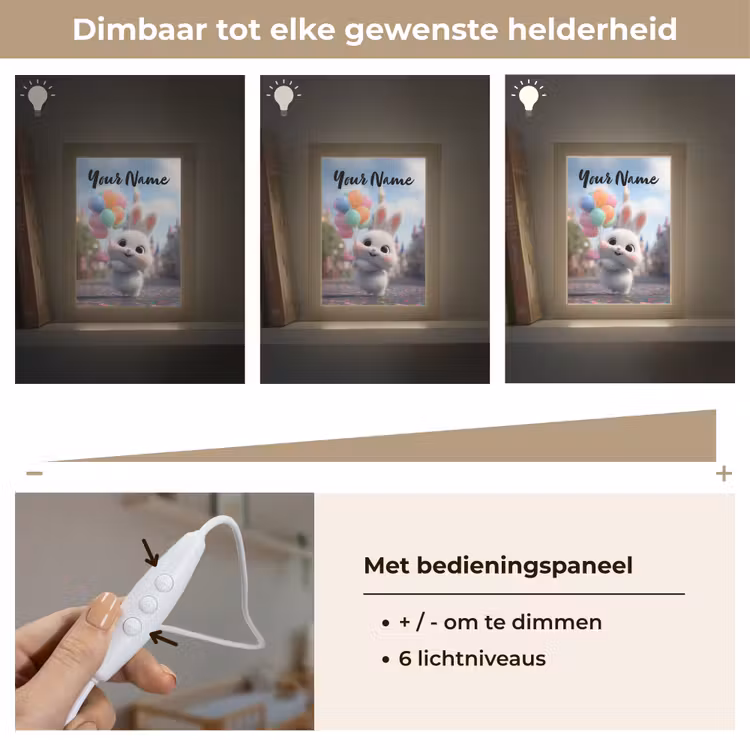 konijn - Ballonnen Light Box met kabel (Kinderlampje) klein -USP_dimbaarNL