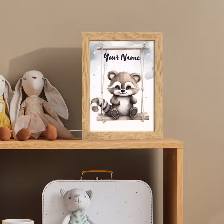 Wasbeer - Dier - Kinderen Light Box met kabel (Kinderlampje) klein -sfeer2_kind