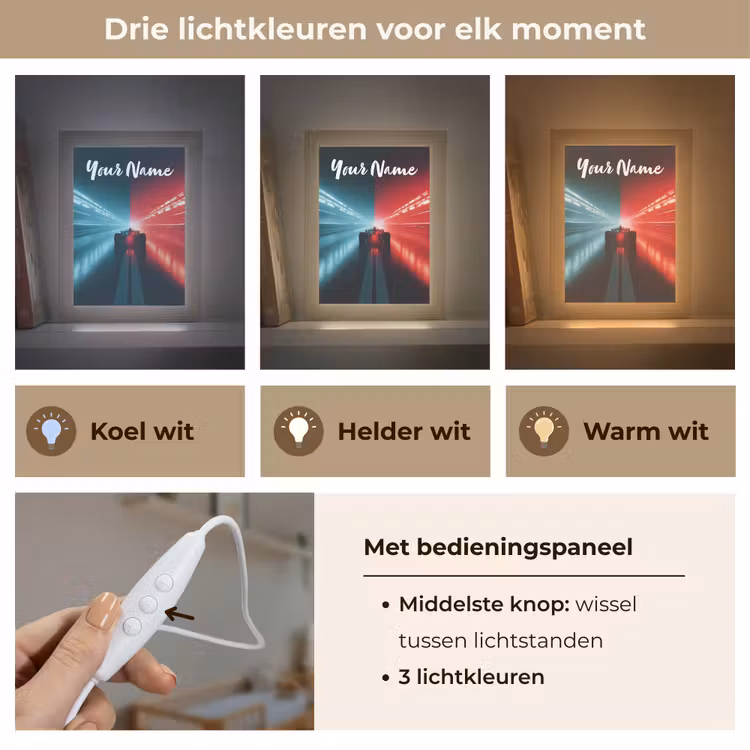 Raceauto - Verlichting - Neon - Rood Light Box met kabel (Kinderlampje) klein -USP_lichtkleurNL