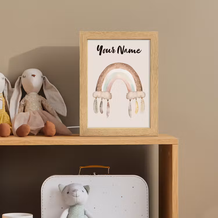 Regenboog - Bohemian - Boho - Pastel kleuren Light Box met kabel (Kinderlampje) klein -sfeer2_kind