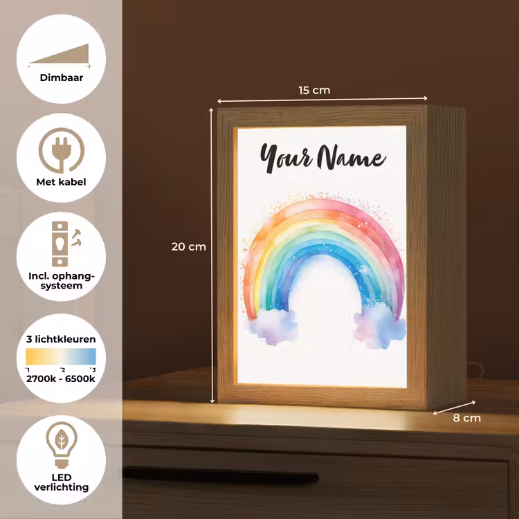 Regenboog - Kinderen - Meisje Light Box met kabel (Kinderlampje) klein -USP_NL