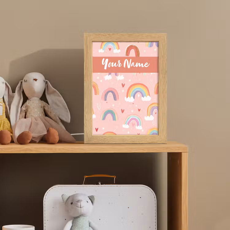 Regenboog - Patroon - Pastel Light Box met kabel (Kinderlampje) klein -sfeer2_kind