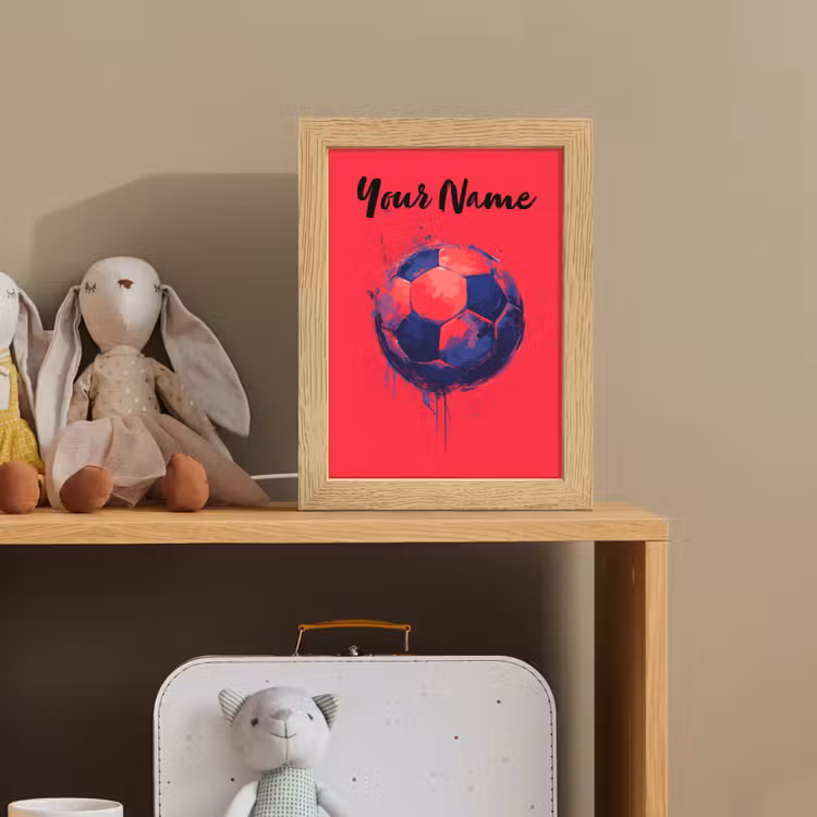 Rood - Voetbal - Abstract - Verfspatten Light Box met kabel (Kinderlampje) klein -sfeer2_kind