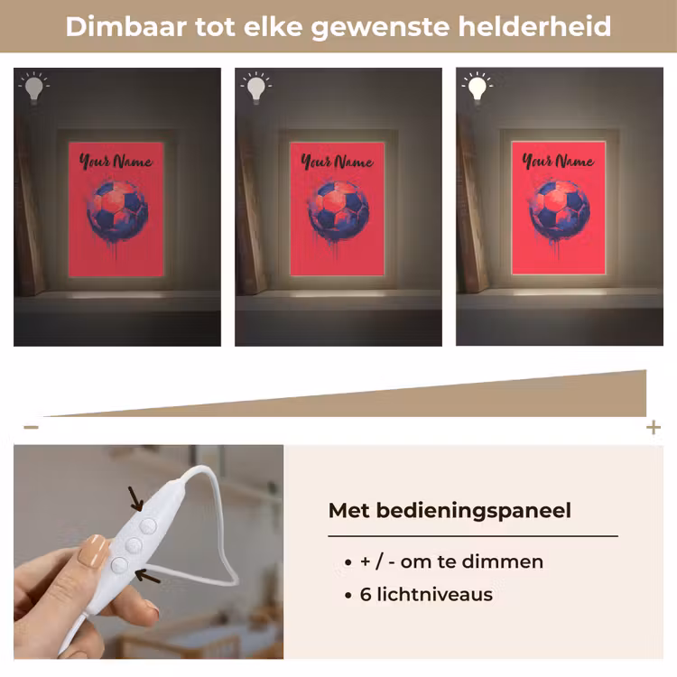 Rood - Voetbal - Abstract - Verfspatten Light Box met kabel (Kinderlampje) klein -USP_dimbaarNL