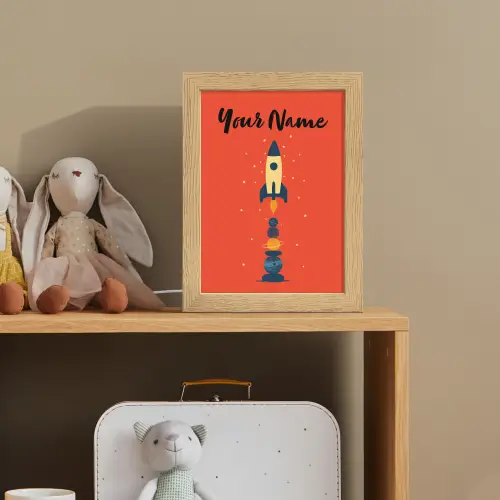 Raket - Planeten - Rood Light Box met kabel (Kinderlampje) klein -sfeer2_kind