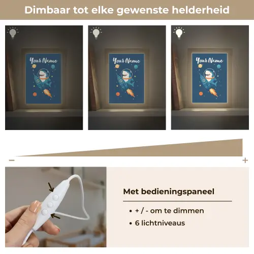 Raket - Haai - Ruimte Light Box met kabel (Kinderlampje) klein -USP_dimbaarNL