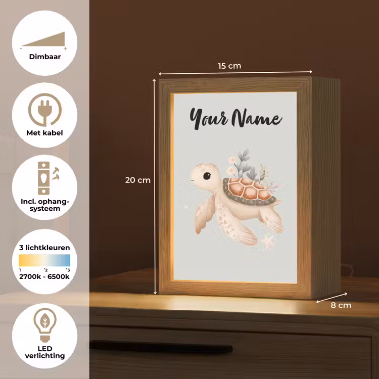 Zeeschildpad - Onderwaterwereld - Pastel Light Box met kabel (Kinderlampje) klein -USP_NL