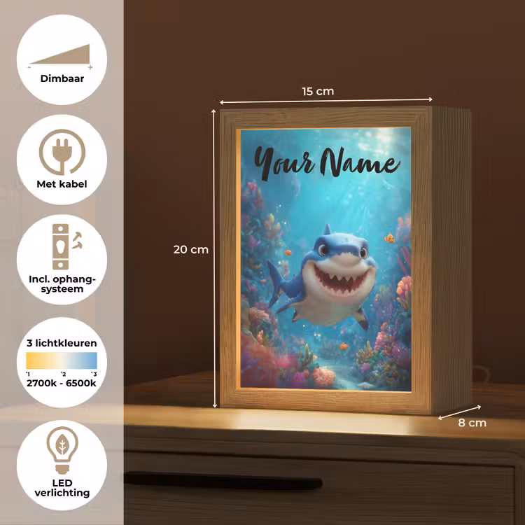 Haai - Onderwaterwereld - Oceaan Light Box met kabel (Kinderlampje) klein -USP_NL