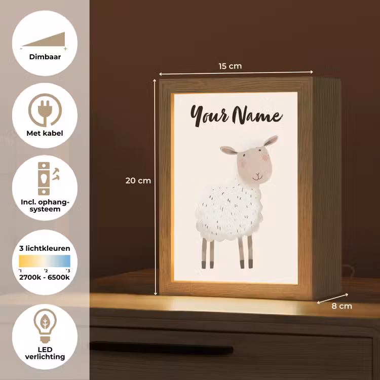 Schaap - Boerderij dier - Dieren Light Box met kabel (Kinderlampje) klein -USP_NL